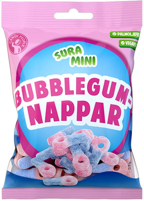 Candy People Sura Mini Bubblegumnappar 70g, 18-Pack - Scandinavian Goods