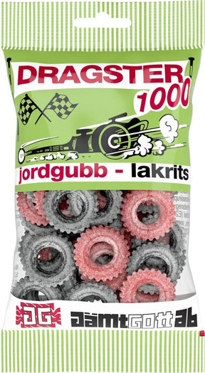 Dragster 1000 Jordgubb/Lakrits 65g, 25-Pack - Scandinavian Goods