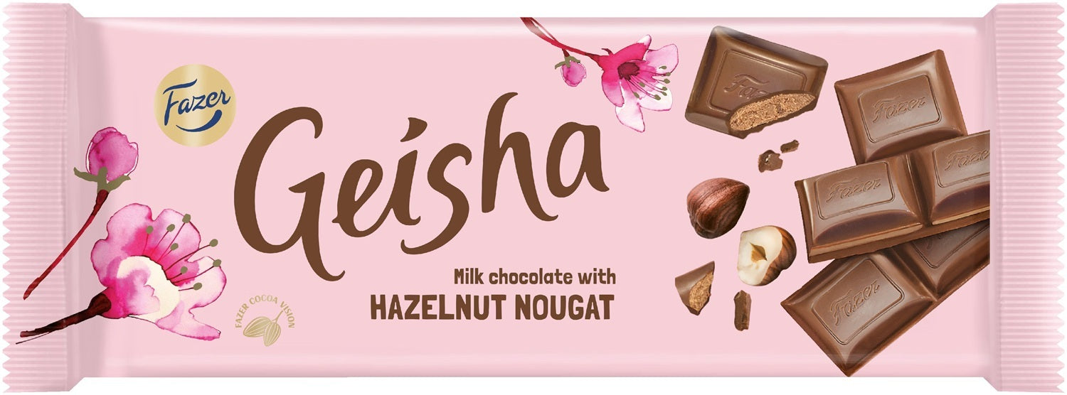 Fazer Geisha Milk Chocolate Bar 100g, 20-Pack | Finnish Sweets