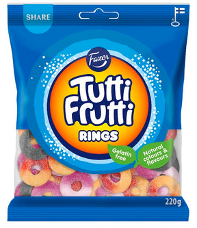 Fazer Tutti Frutti Rings 220g, 18-Pack - Scandinavian Goods