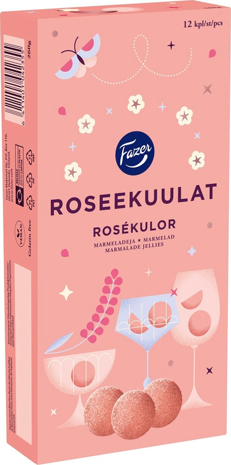 Fazer Rose Jellies Candy 260g, 14-Pack - Scandinavian Goods
