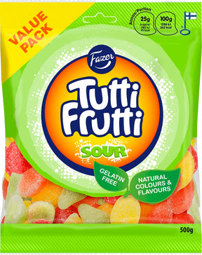 Fazer Tutti Frutti Sour Candy 500g, 10-Pack - Scandinavian Goods