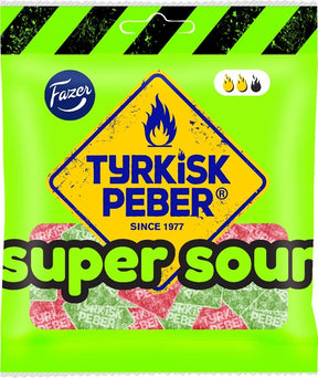 Fazer Tyrkisk Peber Super Sour 80g, 24-Pack - Scandinavian Goods