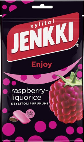 Jenkki Enjoy Raspberry-Liquorice 100g, 16-Pack - Scandinavian Goods