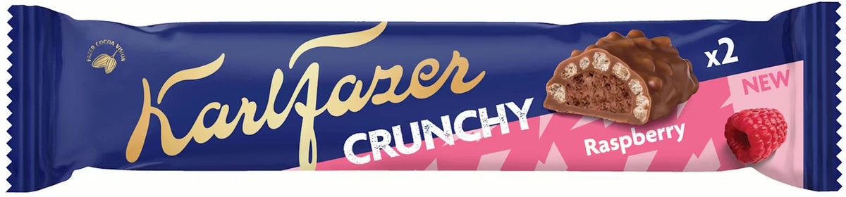 Karl Fazer Crunchy Raspberry Chocolate Bar 50g | Finnish Sweets