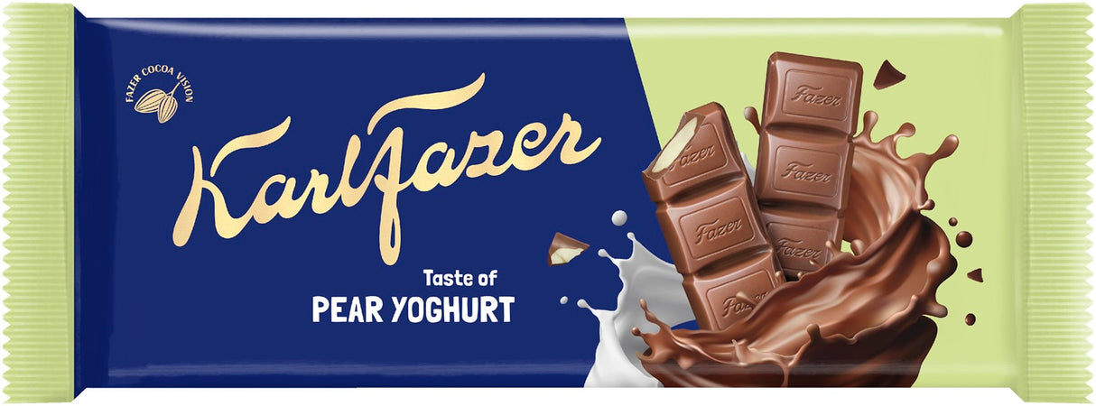 Karl Fazer Pear Yogurt Chocolate Bar 100g, 20-Pack - Scandinavian Goods