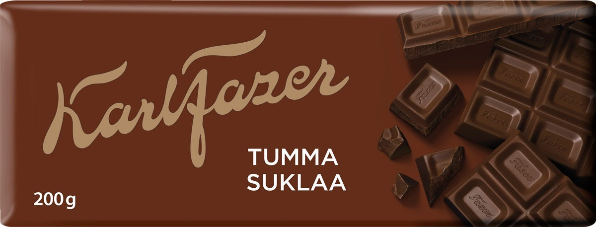 Karl Fazer Dark Chocolate Bar 200g, 22-Pack - Scandinavian Goods