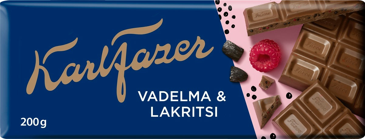 Karl Fazer Raspberry & Licorice 200g, 21-Pack - Scandinavian Goods