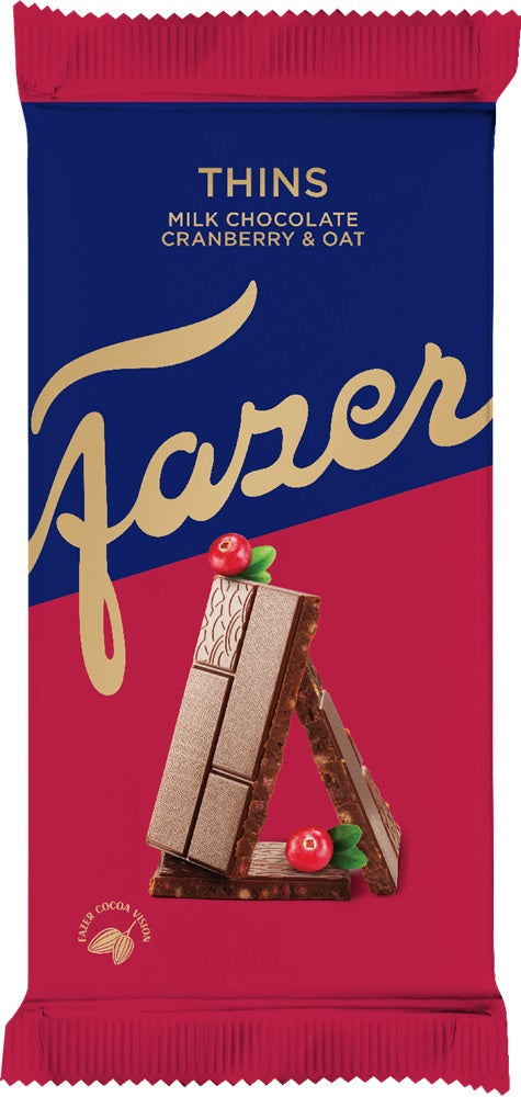 Karl Fazer Thins Cranberry & Oat Puffs 95g, 18-Pack - Scandinavian Goods