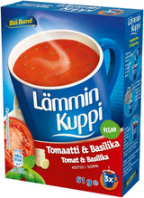 Lämmin Kuppi Crunchy Tomato & Basil Soup 61g, 16-Pack - Scandinavian Goods