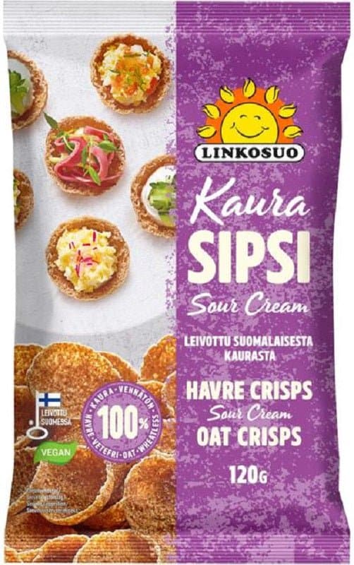 Linkosuo Sour Cream Oat Crisps 120g, 10-Pack - Scandinavian Goods
