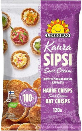 Linkosuo Sour Cream Oat Crisps 120g, 10-Pack - Scandinavian Goods