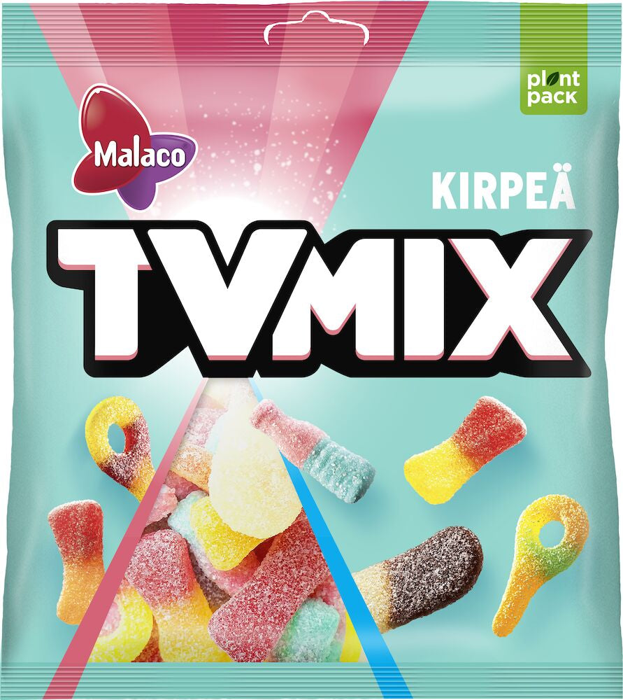 Malaco TV Mix Kirpeä 280g, 15-Pack | Finnish Sour Fruit Candy