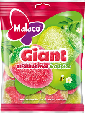 Malaco Giant Strawberries and Apples 180g - Scandinavian Goods