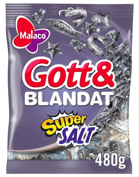 Malaco Gott & Blandat Super Salt 480g, 6-Pack - Scandinavian Goods