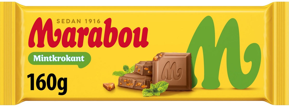 Marabou Mintkrokant Chocolate Bar 160g - Scandinavian Goods