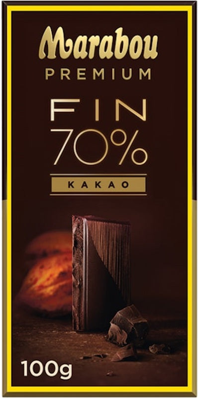 Marabou Premium 70% Cocoa Chocolate Bar 100g, 20-Pack - Scandinavian Goods