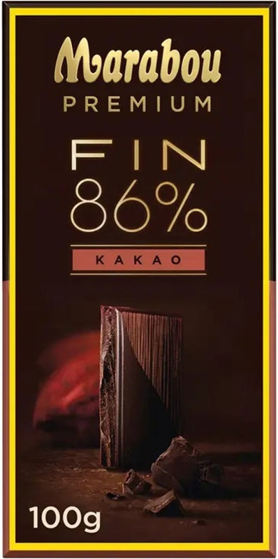 Marabou Premium 86% Cocoa Chocolate Bar 100g, 20-Pack - Scandinavian Goods