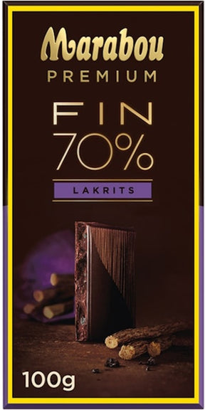 Marabou Premium Lakrits Chocolate Bar 100g, 20-Pack - Scandinavian Goods