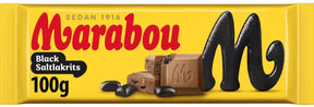 Marabou Black Saltlakrits 100g, 24-Pack  - Scandinavian Goods
