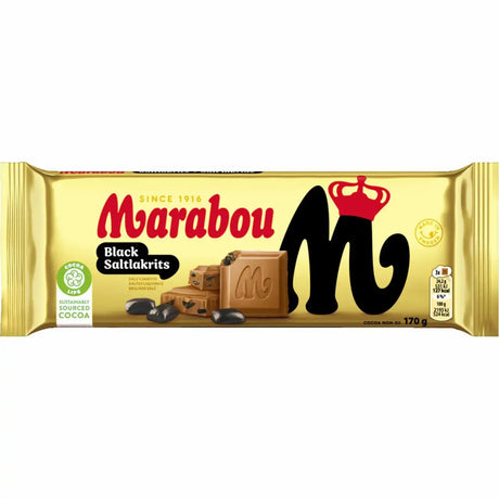 Marabou Black Saltlakrits Chocolate Bar 170g - Scandinavian Goods