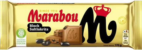 Marabou Black Saltlakrits Chocolate Tablet 170g - Scandinavian Goods