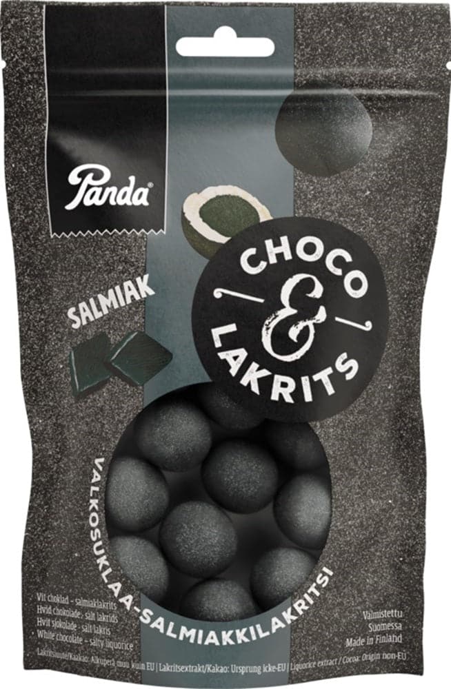 Panda Choco & Lakrits Salmiakki 120g, 14-Pack | Finnish Licorice