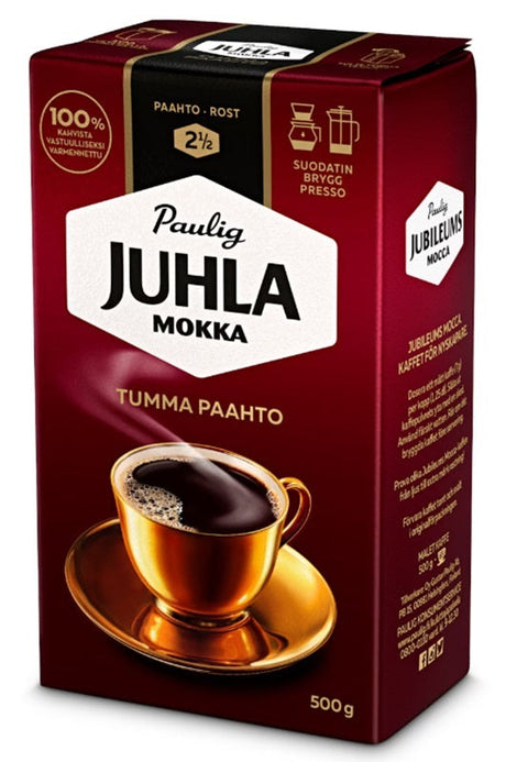 Paulig Juhla Mokka Dark Roast Ground Coffee 500g, 12-Pack - Scandinavian Goods