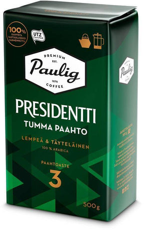 Paulig Presidentti Dark Roast Coarse Ground Coffee 500g, 12-Pack - Scandinavian Goods
