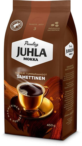 Paulig Juhla Mokka Samettinen Coffee Beans 450g, 8-Pack - Scandinavian Goods