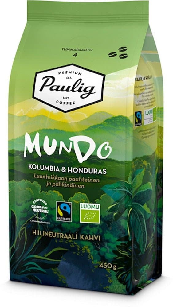 Paulig Mundo Kolumbia & Honduras Organic Coffee Beans 450g, 8-Pack - Scandinavian Goods