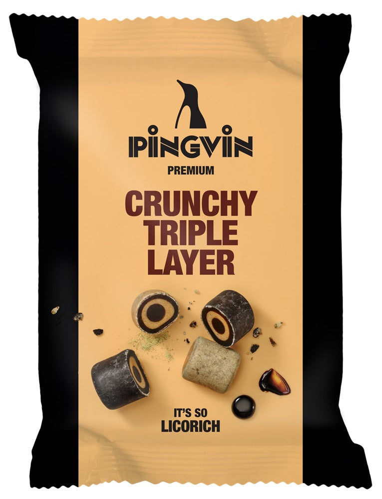 Pingvin Premium Crunchy Triple Layer Licorice 90g | Danish Candy