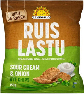 Sour Cream & Onion Rye Chips 150g, 8-Pack - Scandinavian Goods