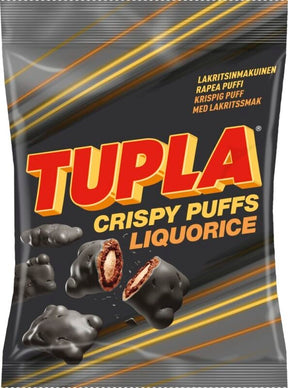 Tupla Crispy Puffs Liquorice 140g, 24-Pack - Scandinavian Goods