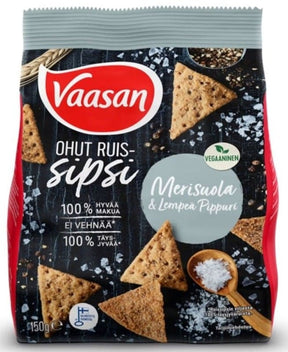Vaasan Sea Salt & Mild Pepper Rye Crisps 150g, 10-Pack - Scandinavian Goods
